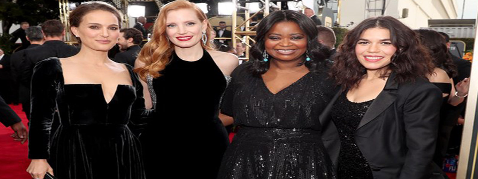 Stars unite in black at Baftas