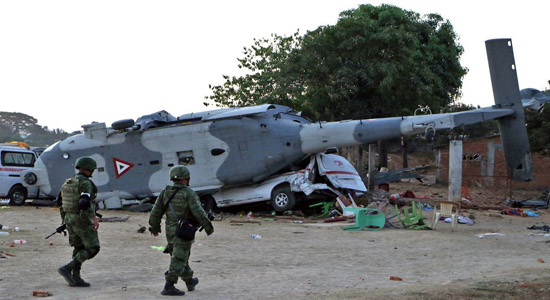 Helicopter crashes in emergency killing 14