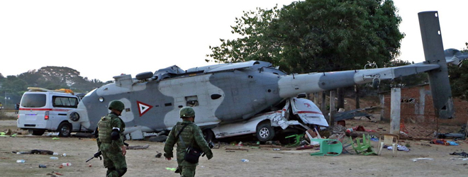 Helicopter crashes in emergency killing 14