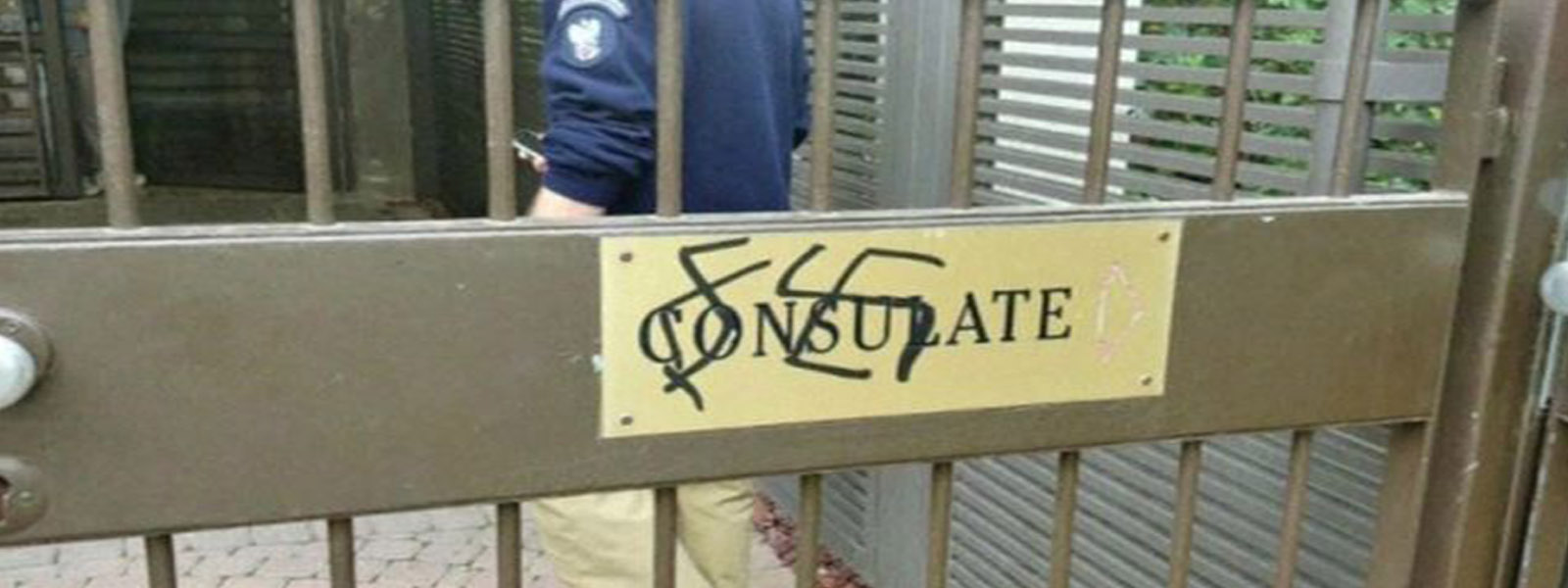 Swastikas drawn on Polish embassy in Tel Aviv