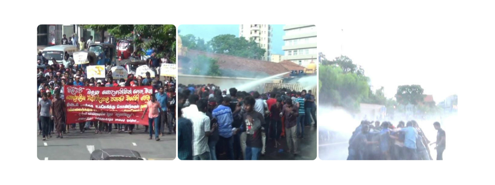 Unruly student protesters dispersed by Police
