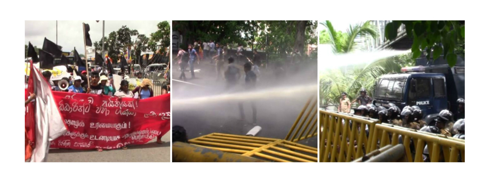 Water cannons disperse unemployed graduates