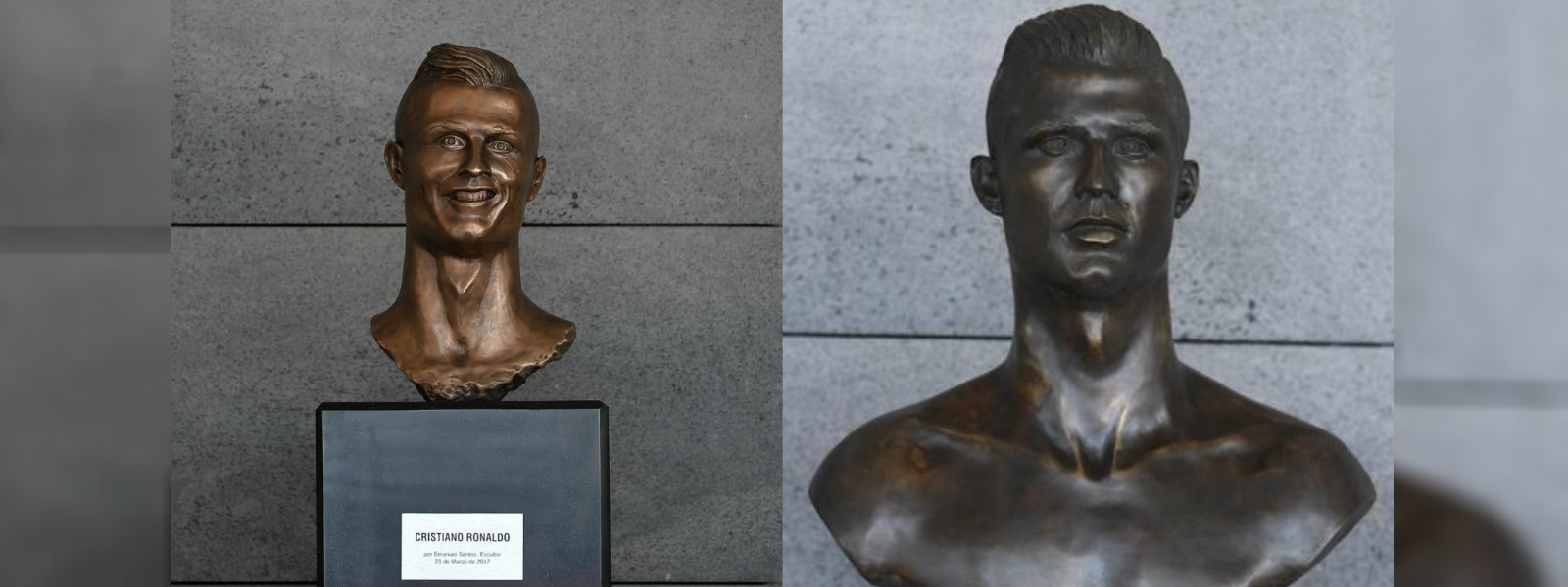 Mocked bust of Cristiano Ronaldo replaced