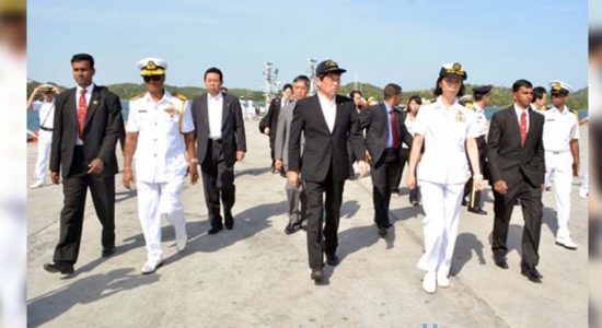 Japanese Defence Min. inspects crucial harbours