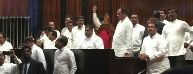 Parliament adjourned following protest