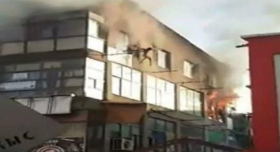 3 rescued from burning building in Kandy