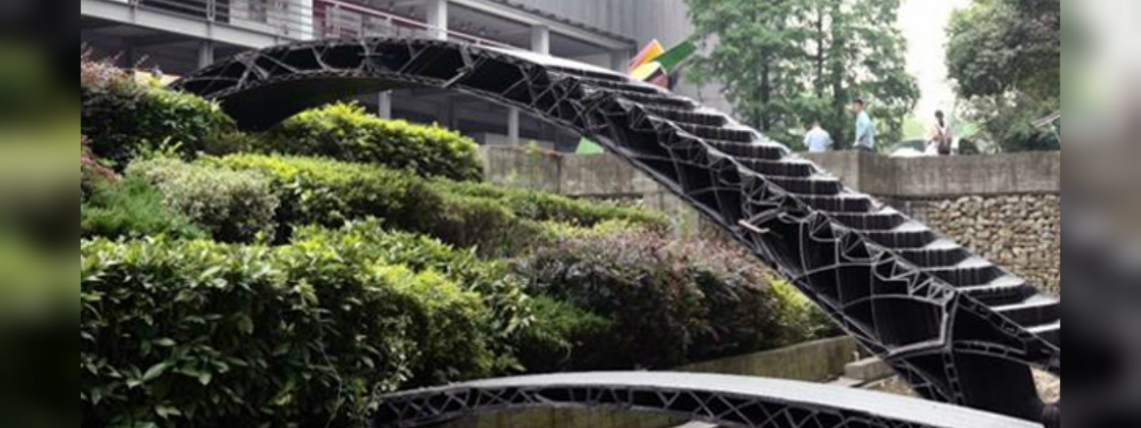 China's first 3D printer-made bridge set up 