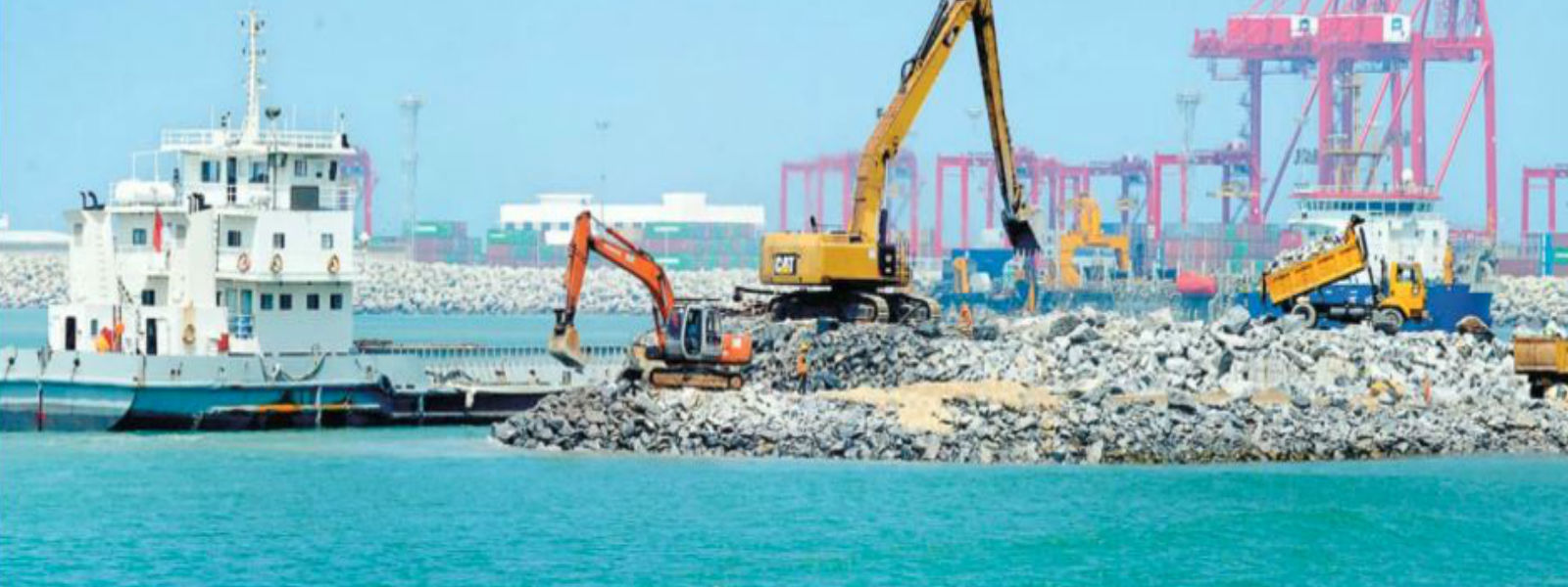 Land reclamation for Colombo Port city ends