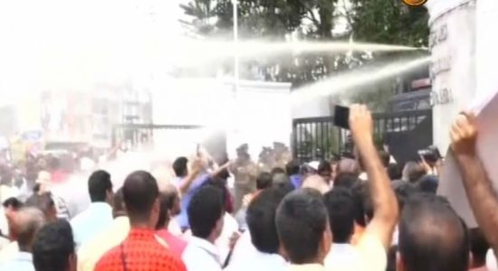 Water cannons deployed against teachers protest