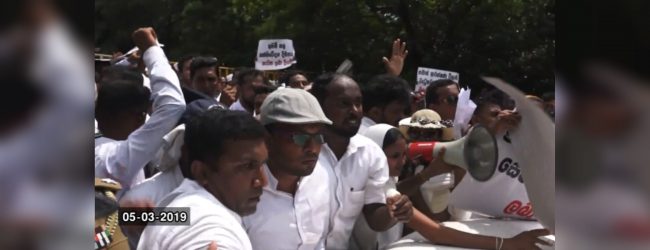 G. N.officers protest opposite the parliament 
