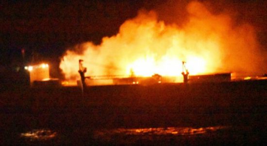 Royal Navy saves 27 crew members from burning boat