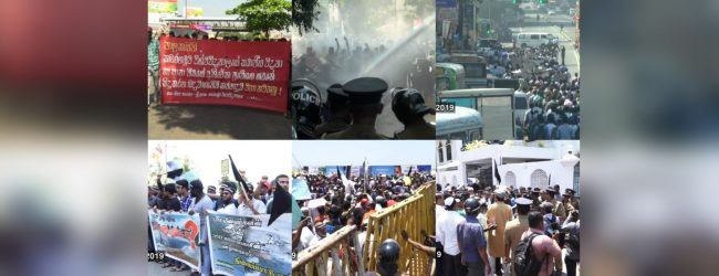 Protests stall traffic in Colombo 