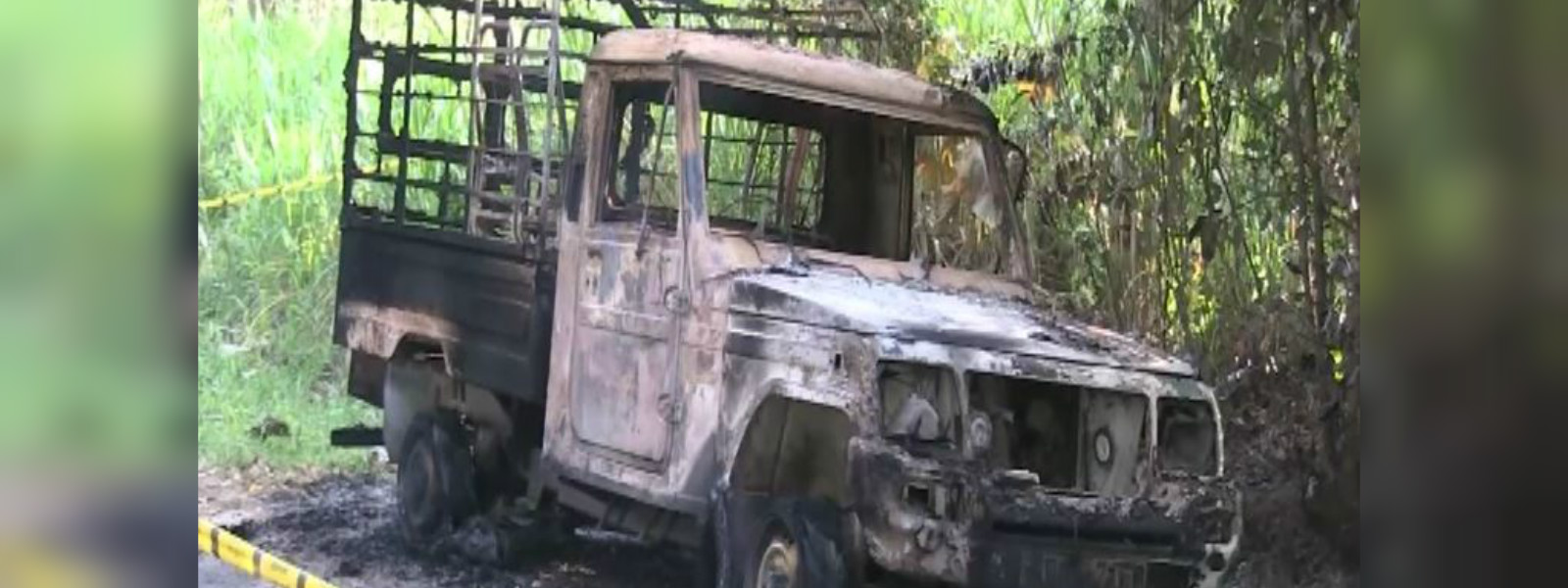 Dead body discovered in a burnt cab 