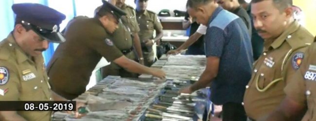 Swords, knives and firearms discovered in Maligawatte well