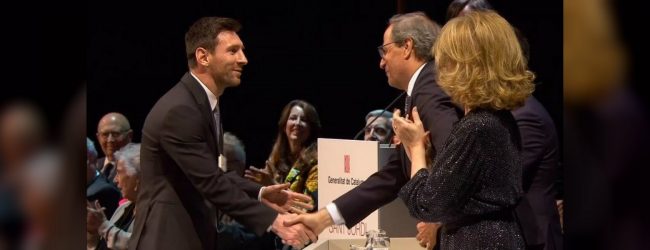 Barcelona superstar Messi awarded Catalan Creu de Sant Jordi honour