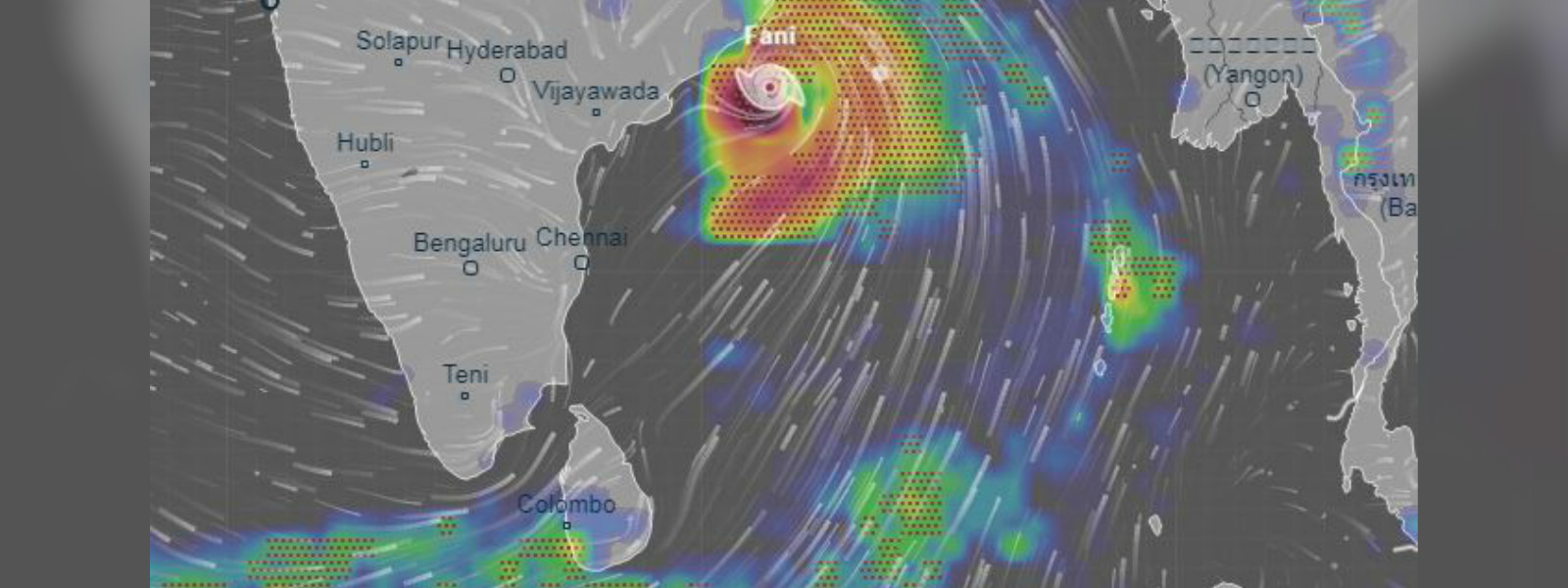 Cyclone FANI located 880 km north-east of Jaffna