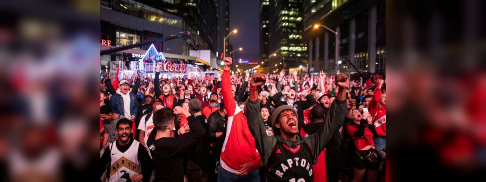 Toronto Raptors fans party in street after reaching NBA finals