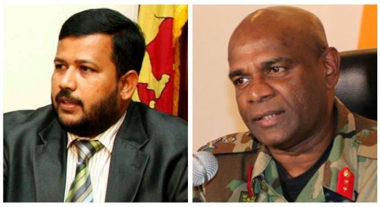 Army Commander and Rishard Bathiudeen at PSC 