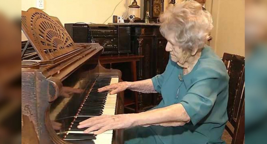 108-year-old pianist doesn’t let age stop her playing