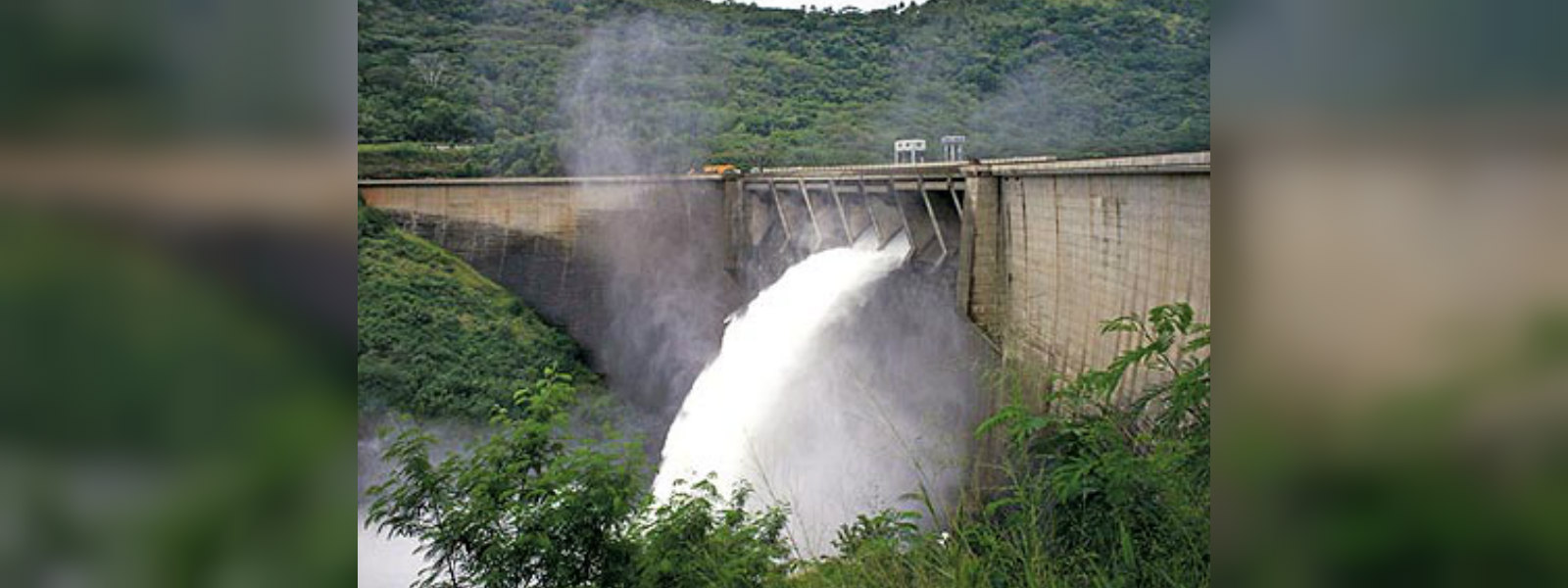 Sluice gate of Laxapana reservoir opened