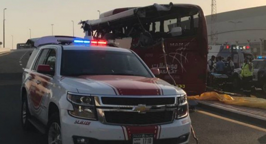 Dubai bus crash: 17 dead after bus hits overhead sign