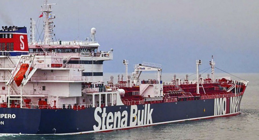 Satellite image shows seized British oil tanker in Iranian port city