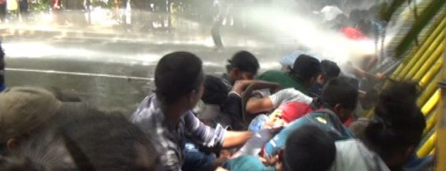 Police fire tear gas and water cannons at protesting university students