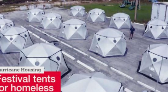 Music festival tents transformed into housing