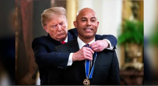 Mariano Rivera receives the Presidential Medal of Freedom from President Trump
