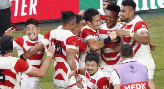 Japan close in on first Rugby World Cup quarter-final after win over Samoa
