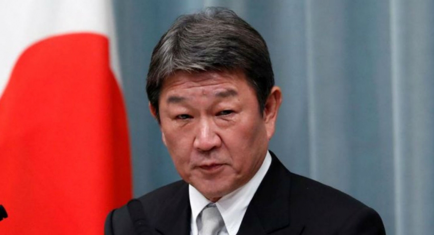 Japanese foreign minister Toshimitsu Motegi arrives in Sri Lanka