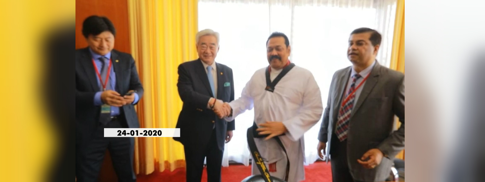 Prime Minister Mahinda Rajapaksa given Honorary Taekwondo Black Belt by World Taekwondo Federation