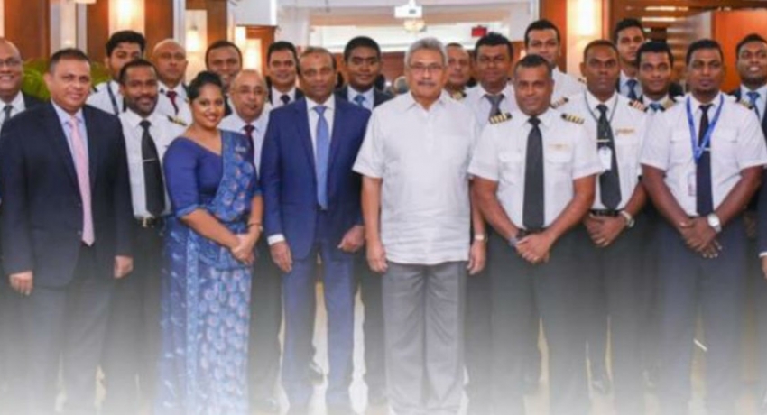 President Rajapaksa hosts SriLankan crew that flew to Wuhan