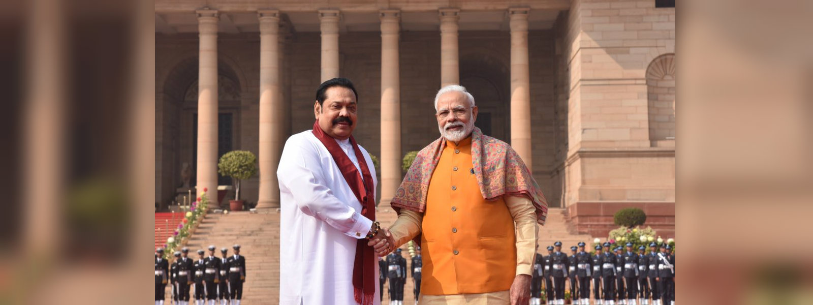 PM Mahinda Rajapaksa meets with Indian counterpart