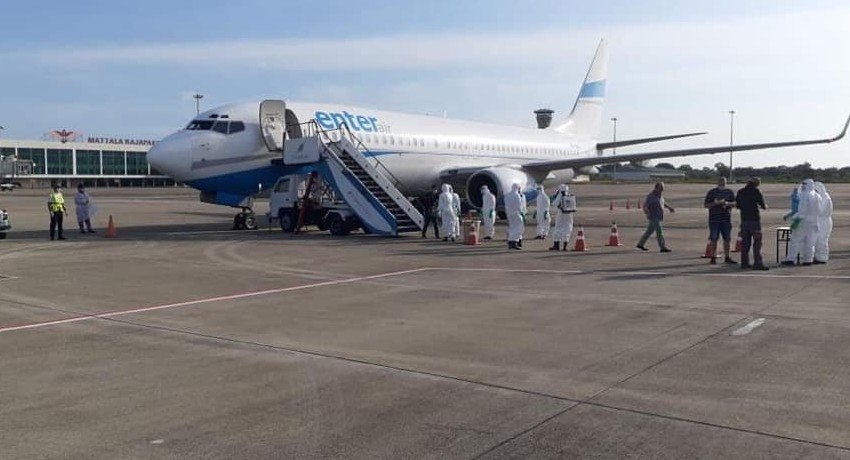 Crew transfer flight from Belgium lands at the MRIA