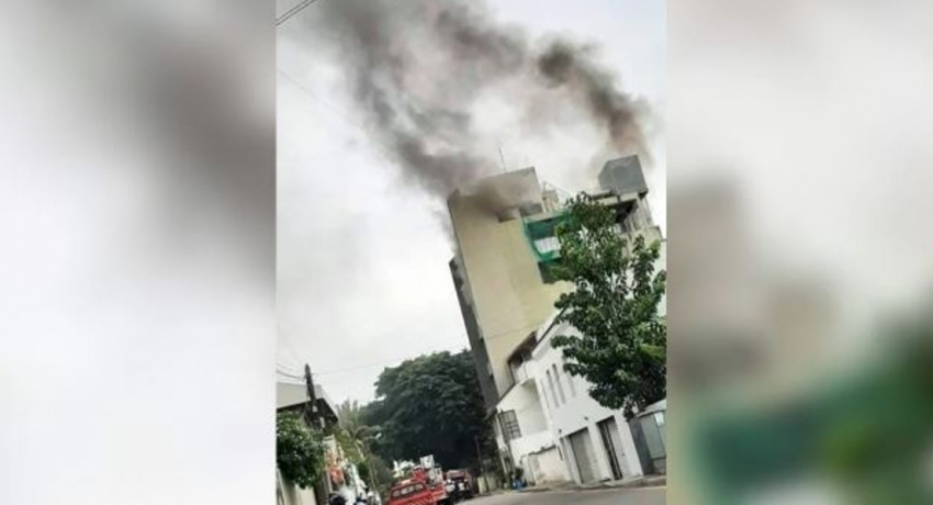 Fire erupted at a building in Maradana, doused