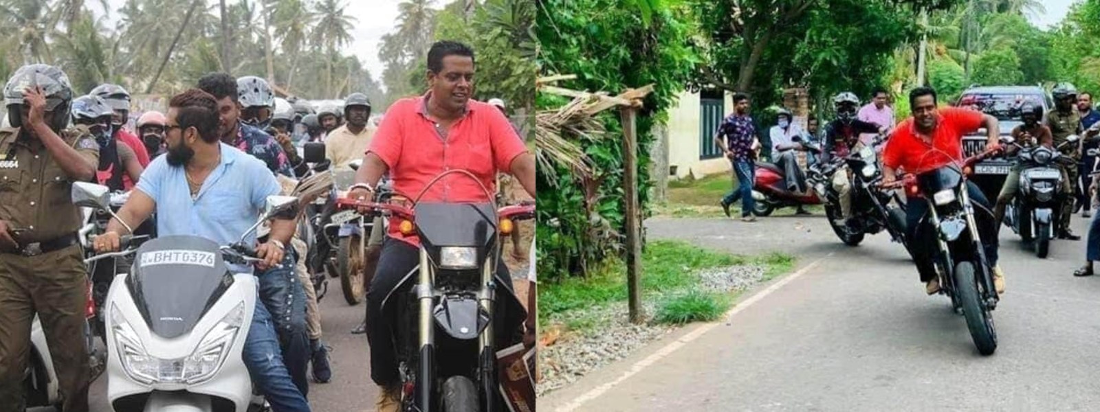 Candidate flouts law without wearing helmet