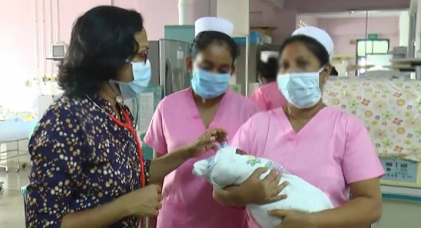 New born baby found abandoned in Colombo Temple now under the care of health workers