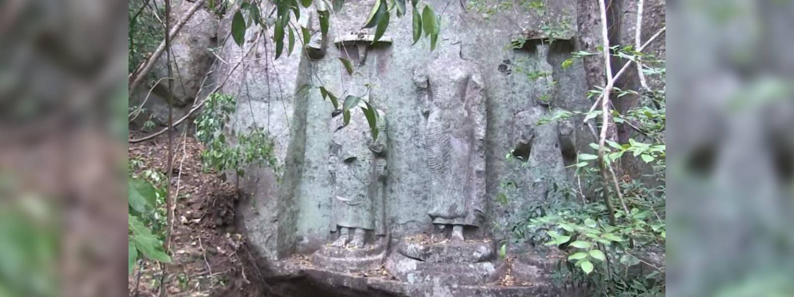Three ancient Bodhisattva statues located in Budupatangala