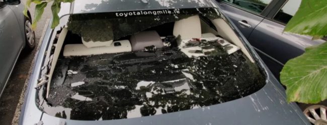 Irishman O’Brien smashes own car window with monster six