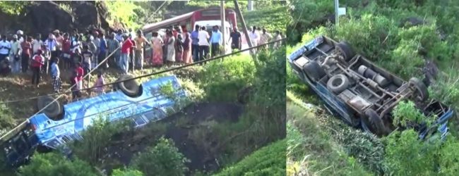 Scores injured after bus plunges into precipice along Hatton – Dayagama Road