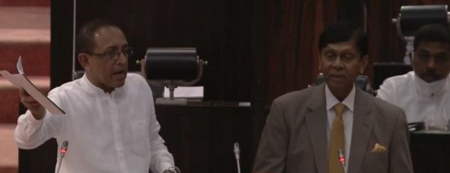 Lakshman Kiriella in a heated argument in Parliament