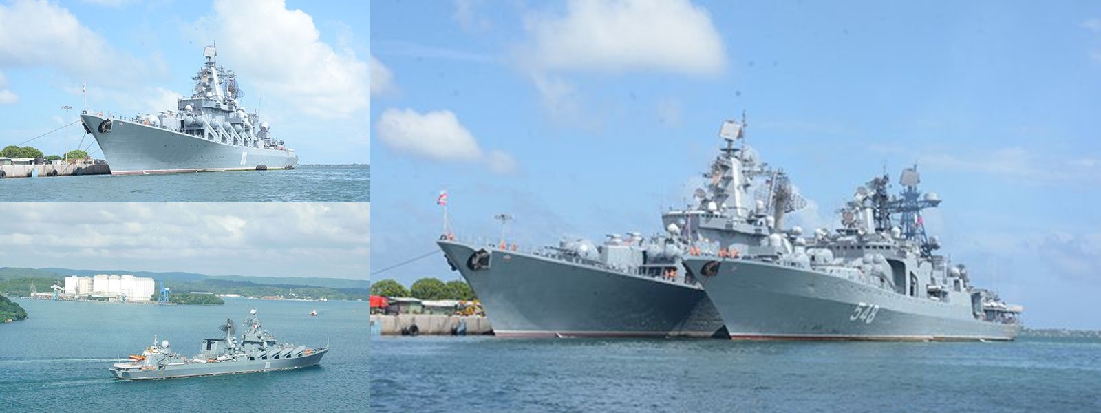 Three Russian Ships at Port of Trincomalee