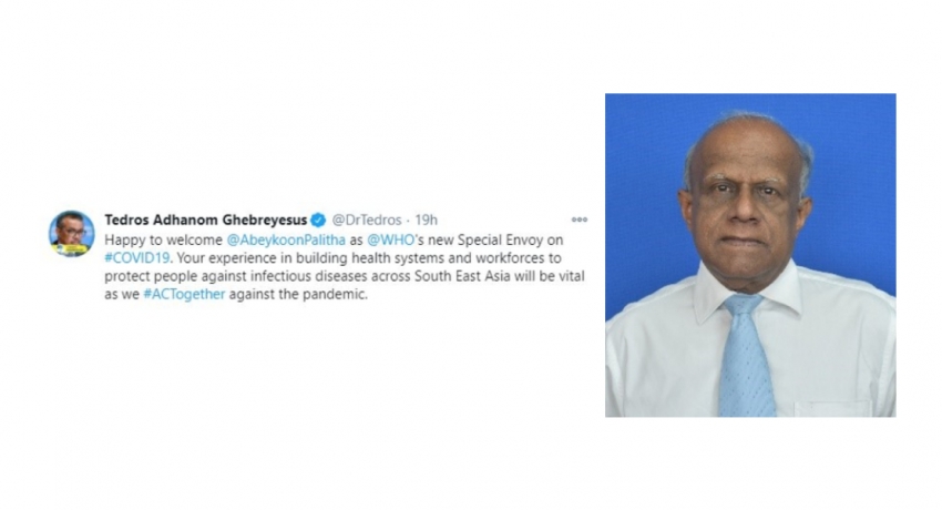 DR. PALITHA ABEYKOON APPOINTED AS WHO SPECIAL ENVOY