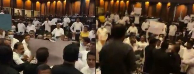 Govt. & Opp. clash as chaos ensues in Parliament