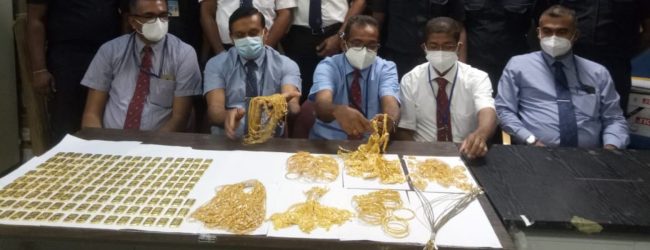 Rs. 317 Million worth Gold Biscuits & Jewellery seized at BIA