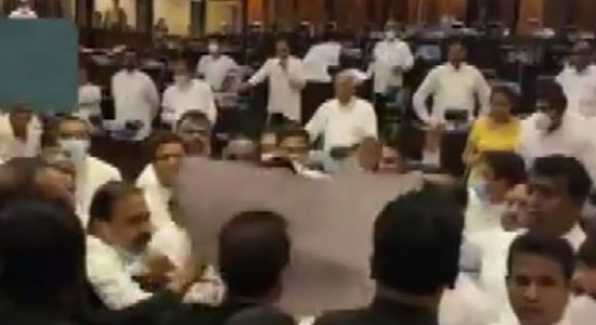 Govt. & Opp. clash as chaos ensues in Parliament