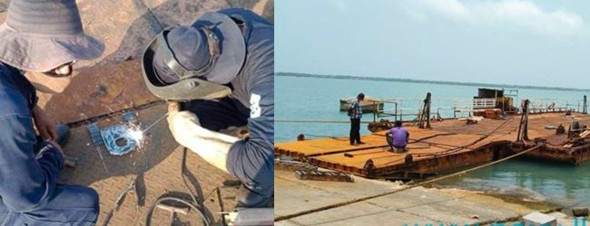 Navy fixes a defunct ferry connecting Punguduthivu and Nainativu
