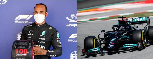 Hamilton beats Verstappen to take 100th career pole in Spain