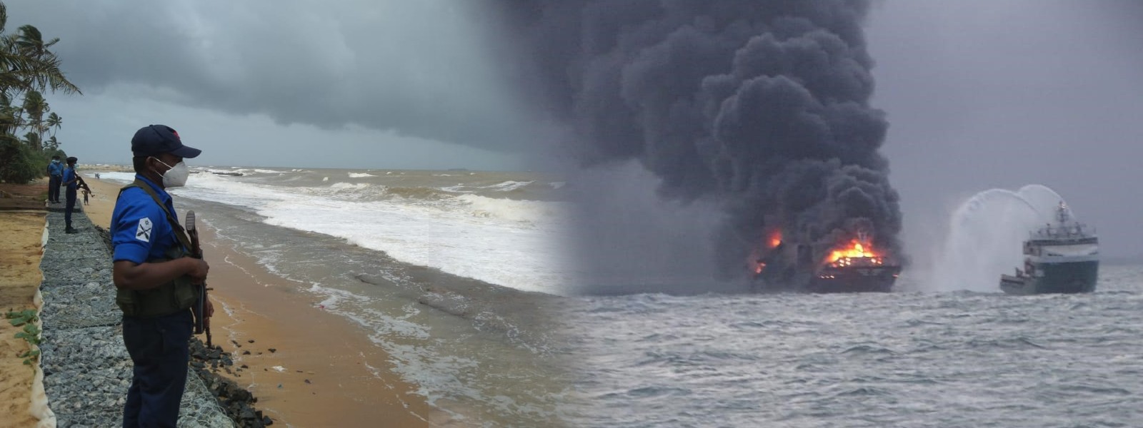 Special Security along western coast; DO NOT touch debris from burning ship
